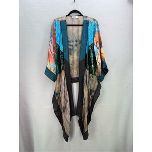 Sterling Styles Womens Multicolor Semi-sheer Artsilk‎ Kimono Cardigan One Size